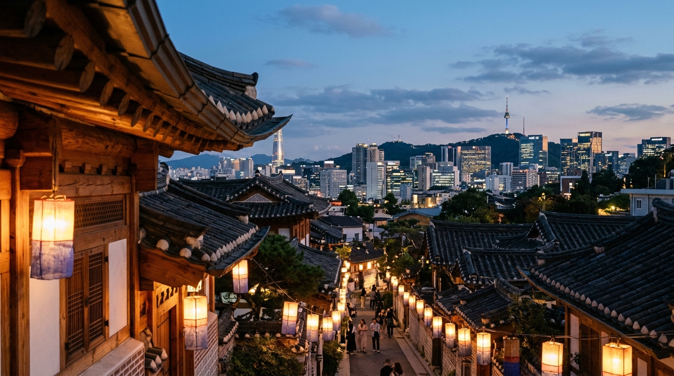 Seoul Dusk Architecture